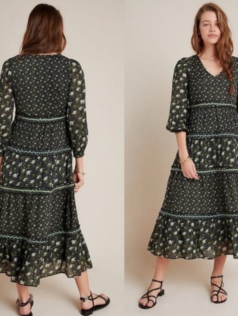 Anthropologie Karoline Tiered Maxi Dress Size 2